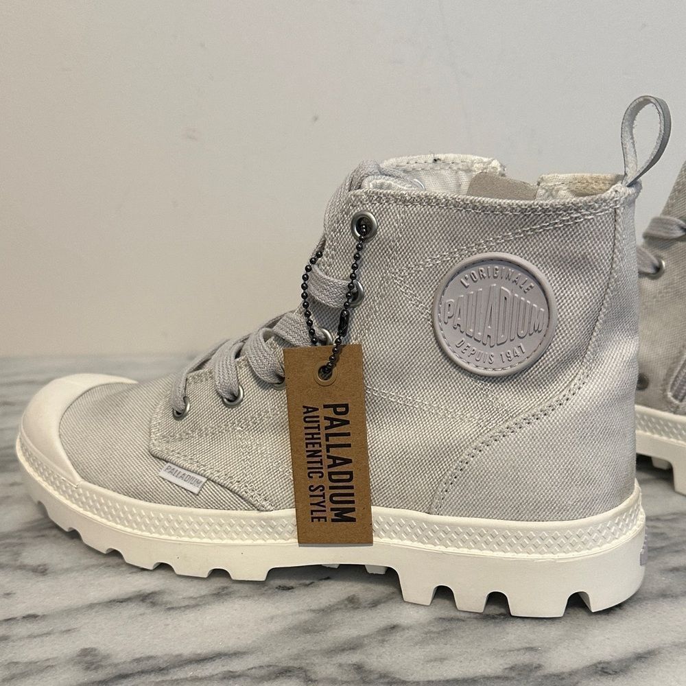 New Palladium pampa lighr Gray High-Top Sneakers women’s sz 7 NWT - Picture 7 of 12